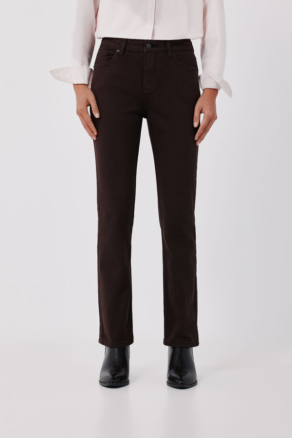 Cortefiel Jeans Rectos Marr&oacute;n oscuro
