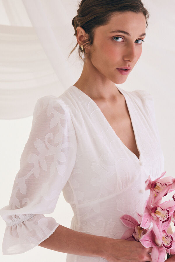 Pol&iacute;n Et Moi Vestido novia Liso Blanco