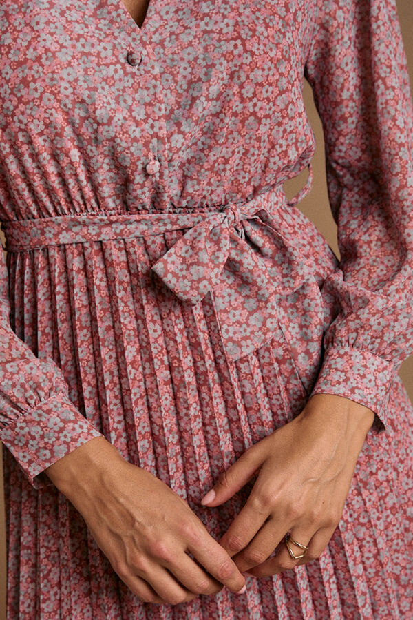 Pol&iacute;n Et Moi Vestido flores Malva Rosa