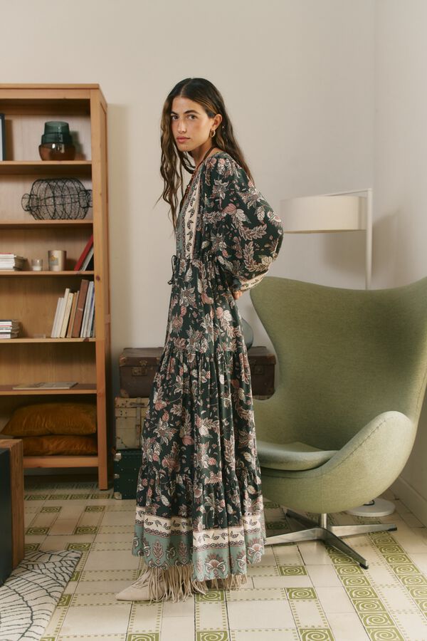 Jaase Vestido maxi Teresa Estampado verde