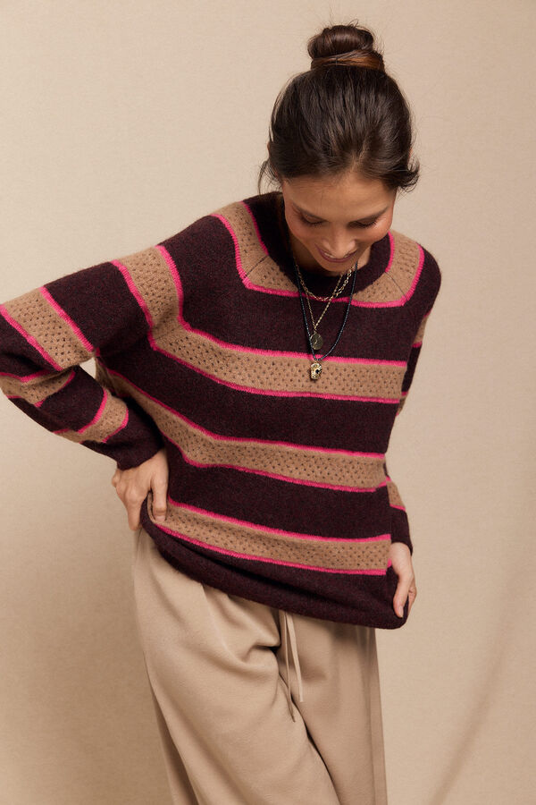 Slowlove Jersey rayas Vino