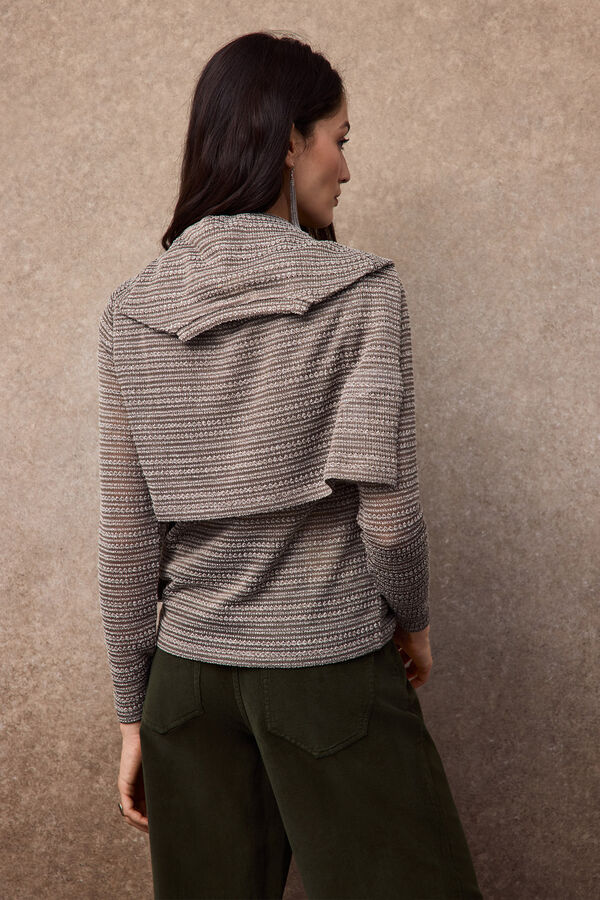 Slowlove Top estructura rayas Gris oscuro