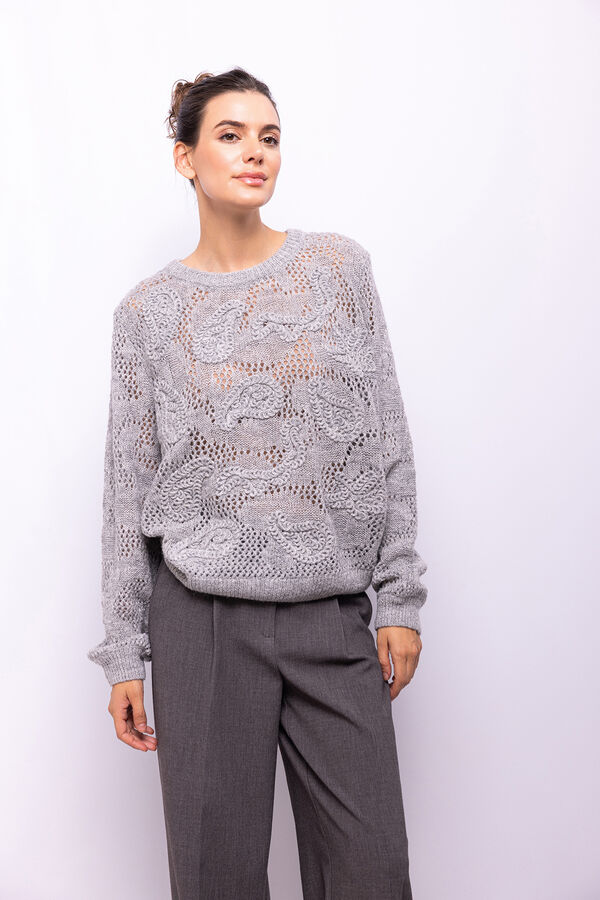 Object Jersey punto calado Gris