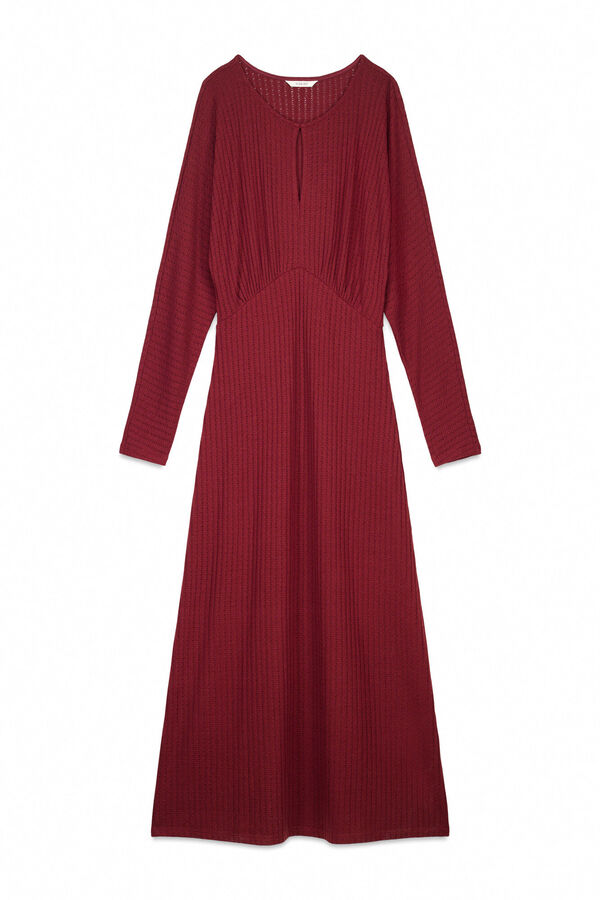 Slowlove Vestido estructura manga murciélago Granate