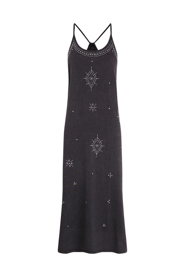 Slowlove Vestido tirantes tachas Negro
