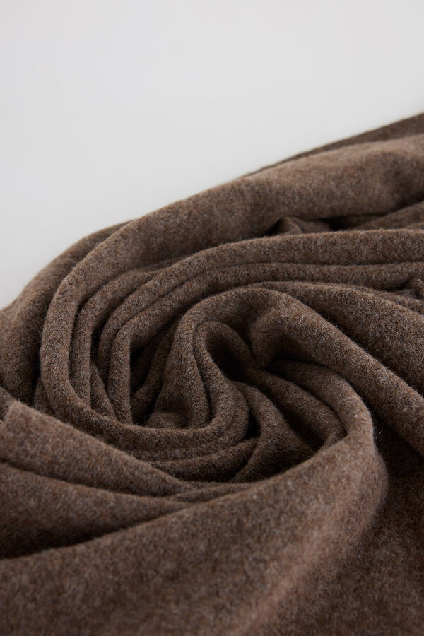 Slowlove Chal grueso flecos Marrón