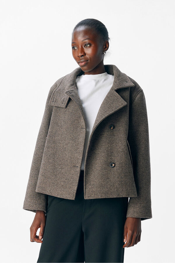 Object Chaqueta fieltro cruzada Gris