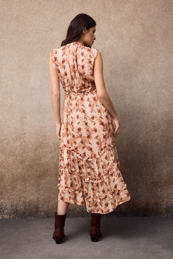 Slowlove Vestido fluido estampado Estampado naranja