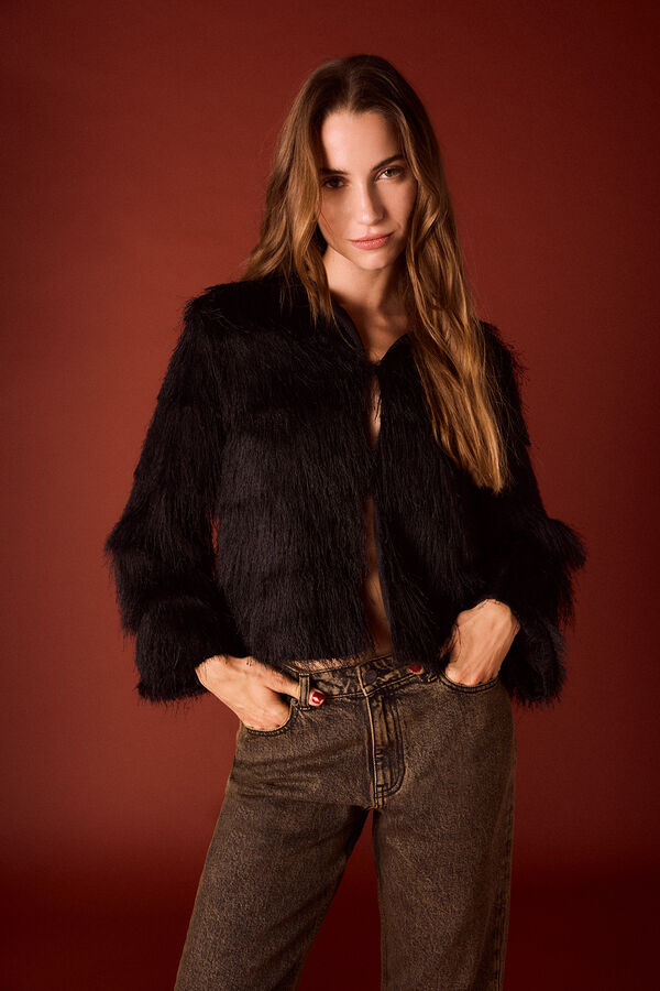 Slowlove Chaqueta con flecos Negro