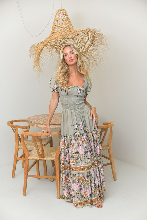 Jaase Vestido largo Claudette Kaki