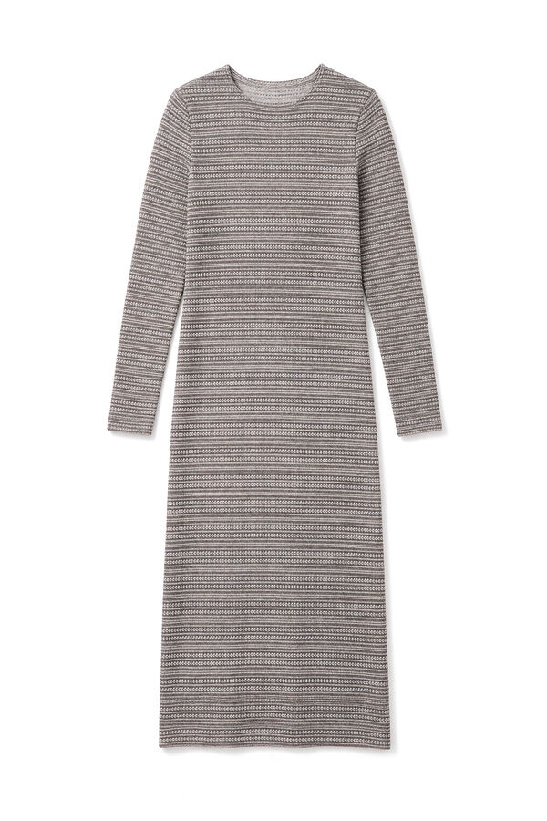 Slowlove Vestido estructura rayas Marr&oacute;n