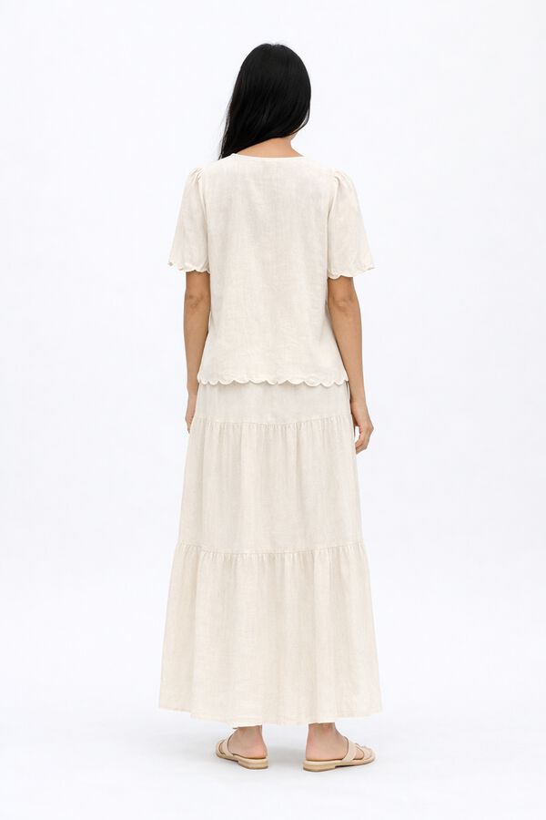 Object Falda larga lino Beige