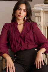 Pol&iacute;n Et Moi Blusa gasa volantes Angle Granate