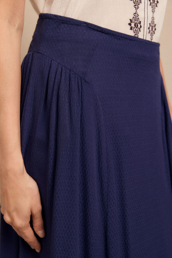 Slowlove Falda midi evasé Azul