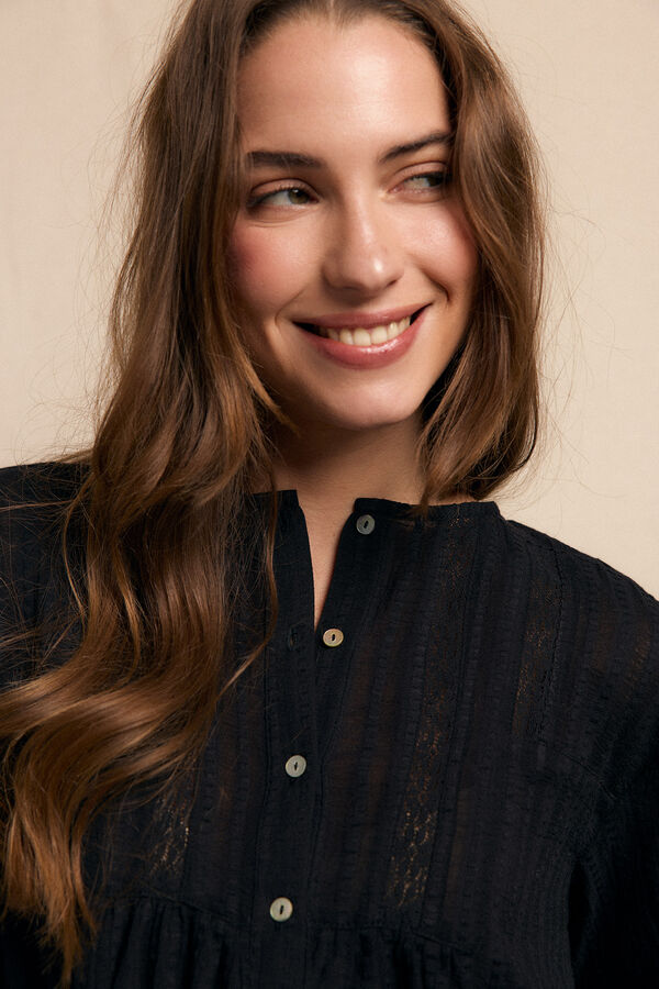 Slowlove Blusa encajes Negro