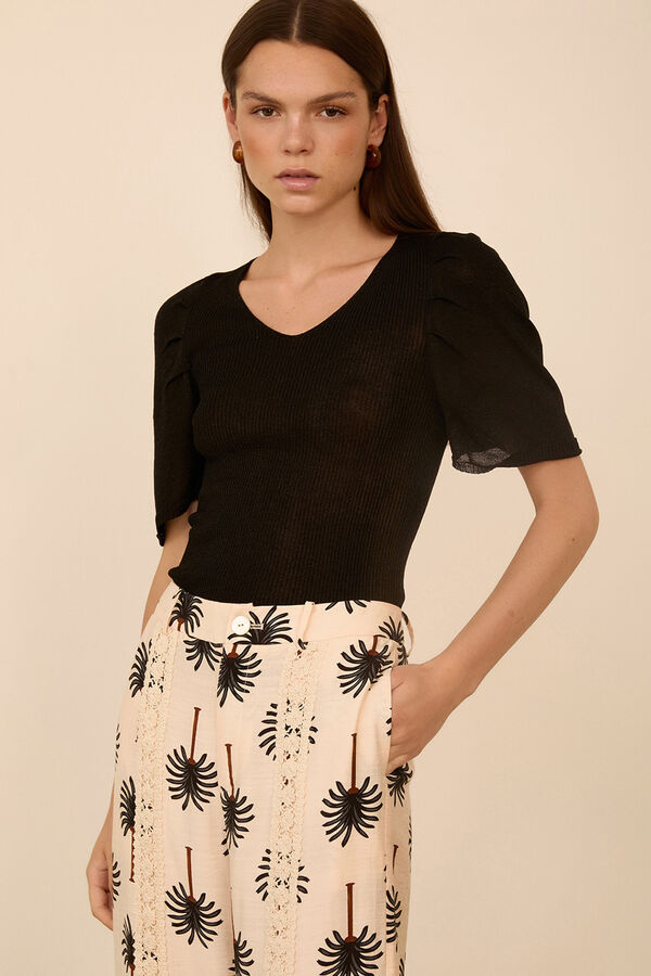 Meisie Jersey manga corta Negro