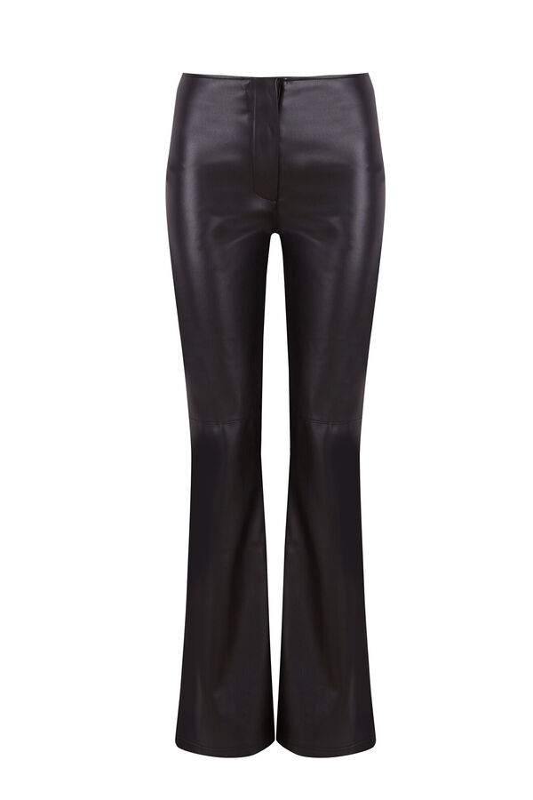 Slowlove Pantal&oacute;n de simil piel Negro