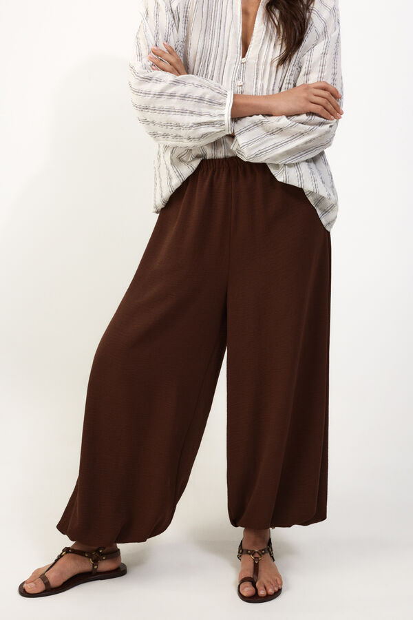 Slowlove Pantal&oacute;n bombacho Marr&oacute;n oscuro