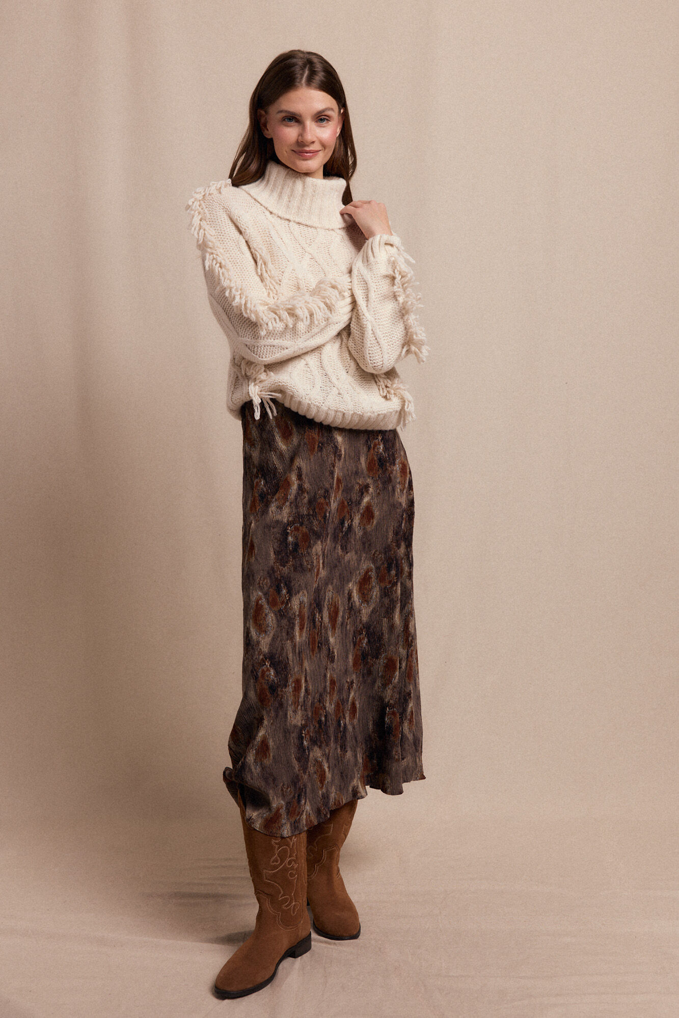 Slowlove Falda midi estampada