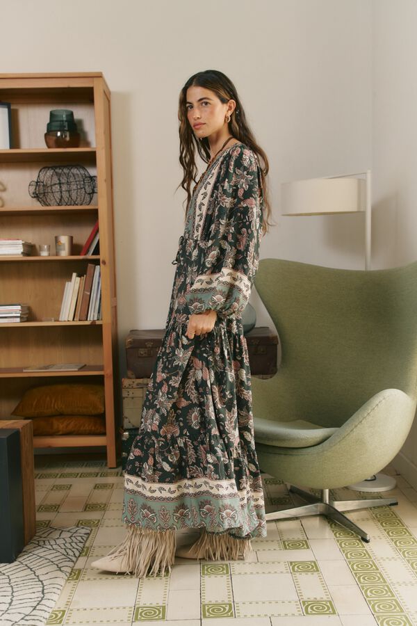 Jaase Vestido maxi Teresa Estampado verde