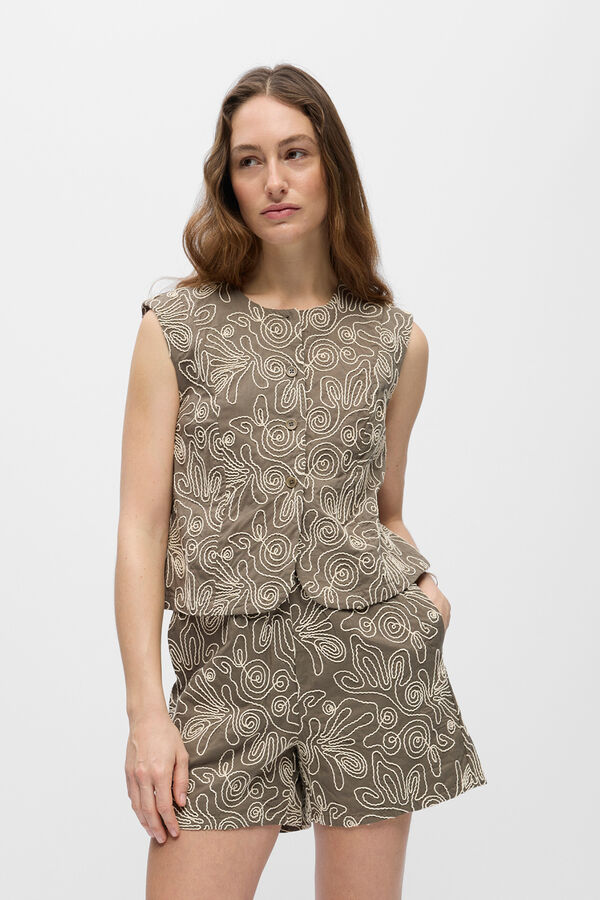 Object Chaleco tejido bordado Beige
