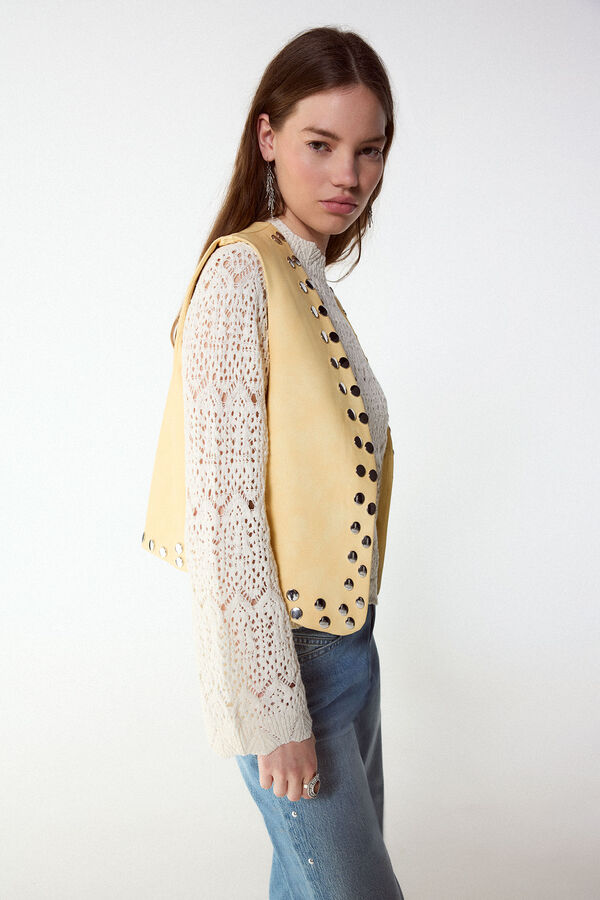 Slowlove Chaleco con tachas Amarillo
