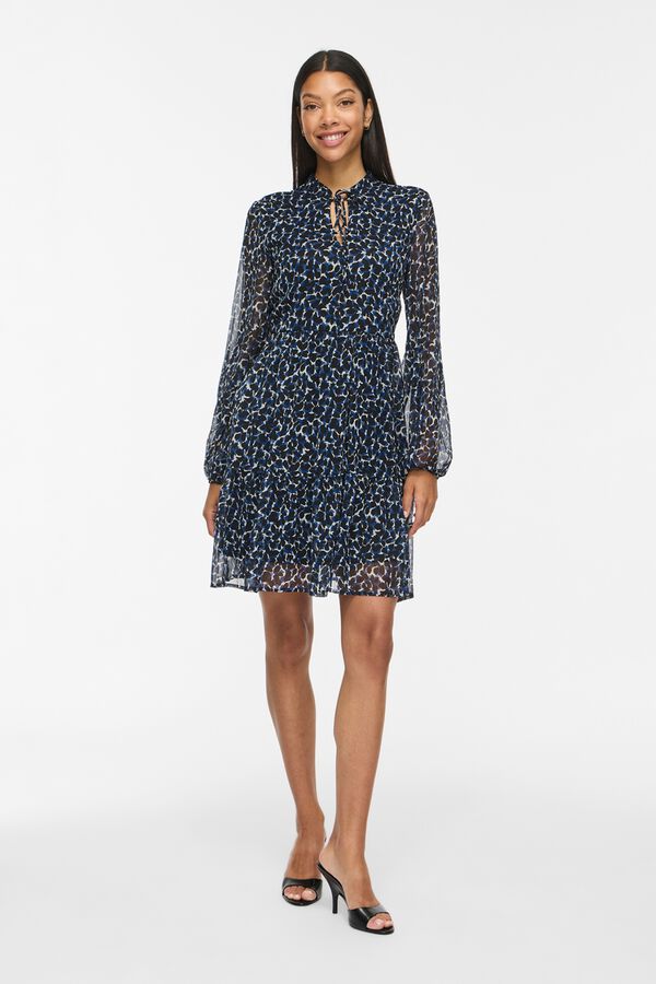 Vila Vestido corto estampado Azul marino
