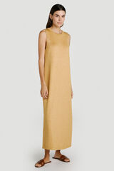 Vila Vestido midi de punto con l&uacute;rex Dorado