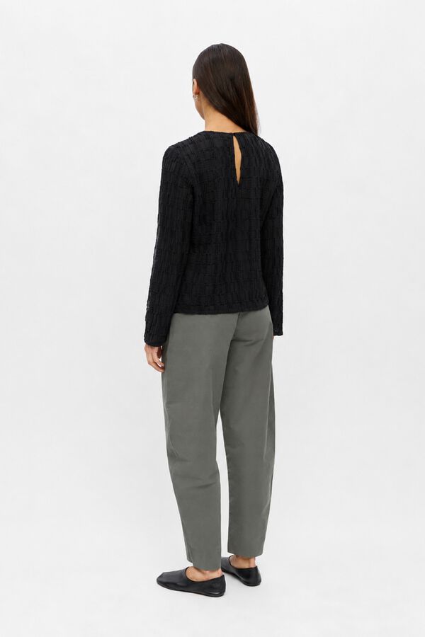 Object Top estructura manga larga Negro