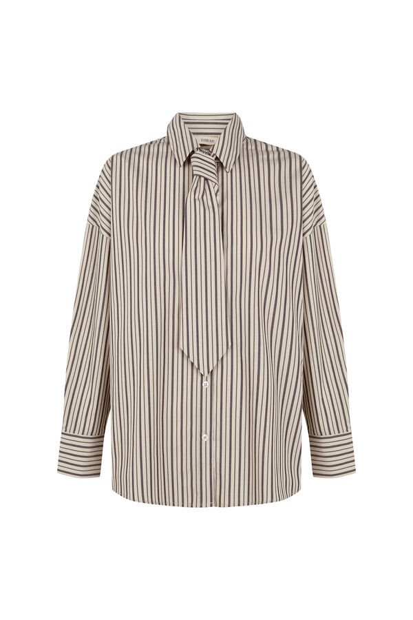 Slowlove Camisa rayas corbata Estampado blanco