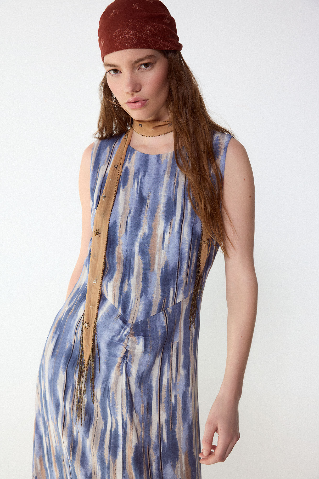 Slowlove Vestido estampado frunce