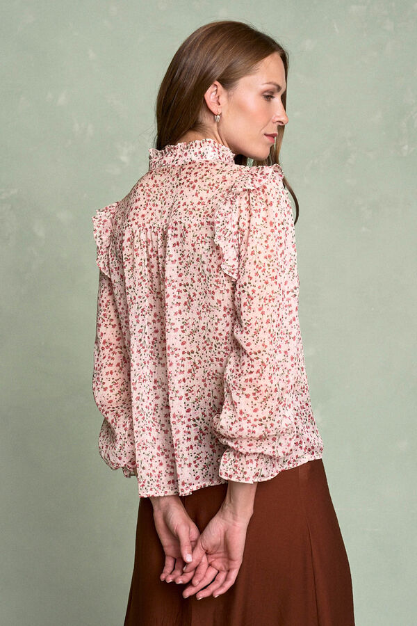 Polín Et Moi Camisa flores Minna Estampado granate