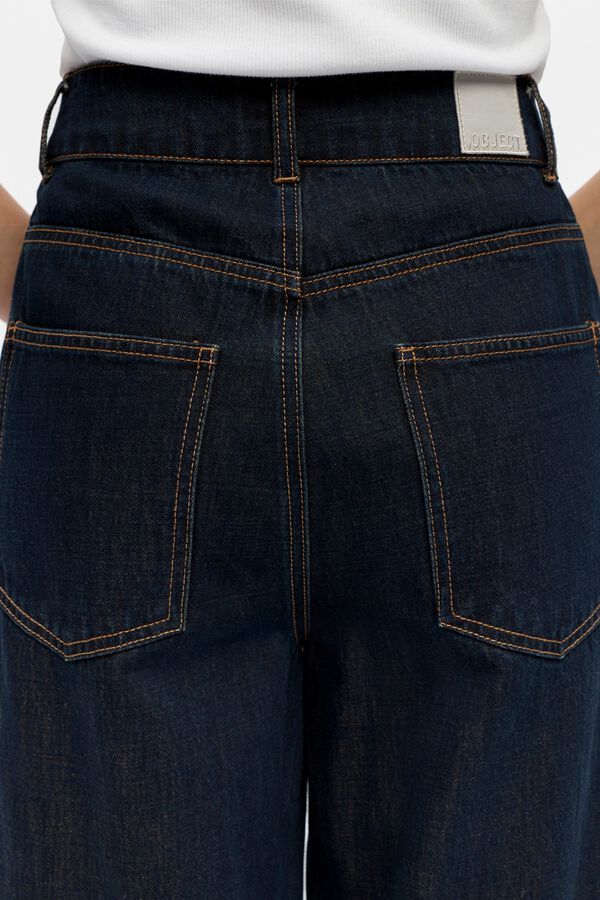 Object Jeans rectos vuelta en el bajo Azul marino