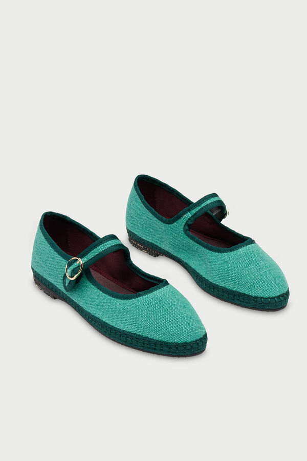 Flabelus Mercedita de lino Turquesa