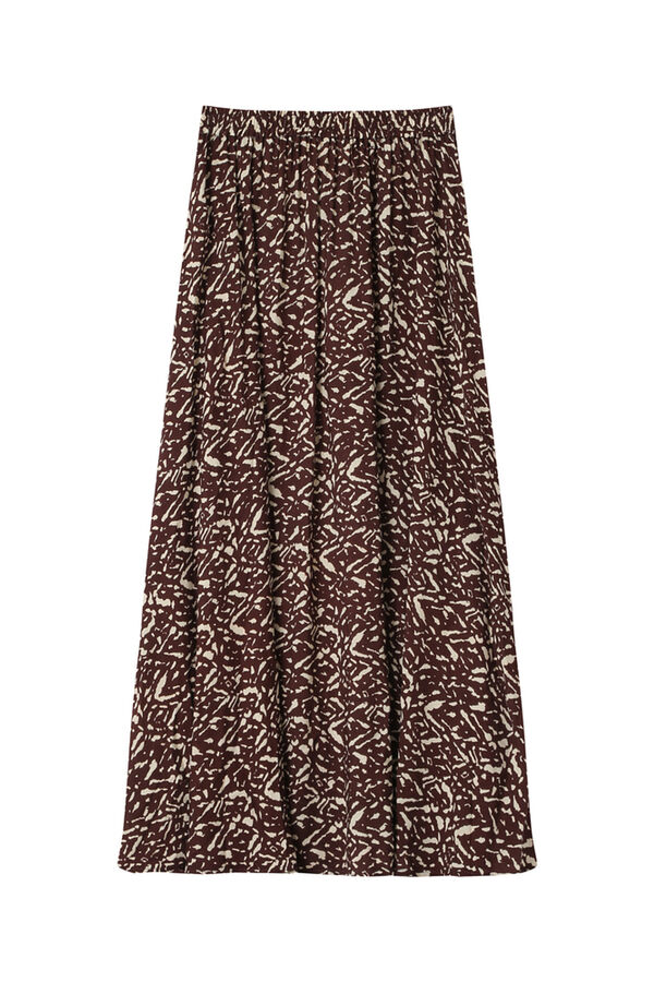 Grace & Mila Falda larga estampada Estampado marr&oacute;n