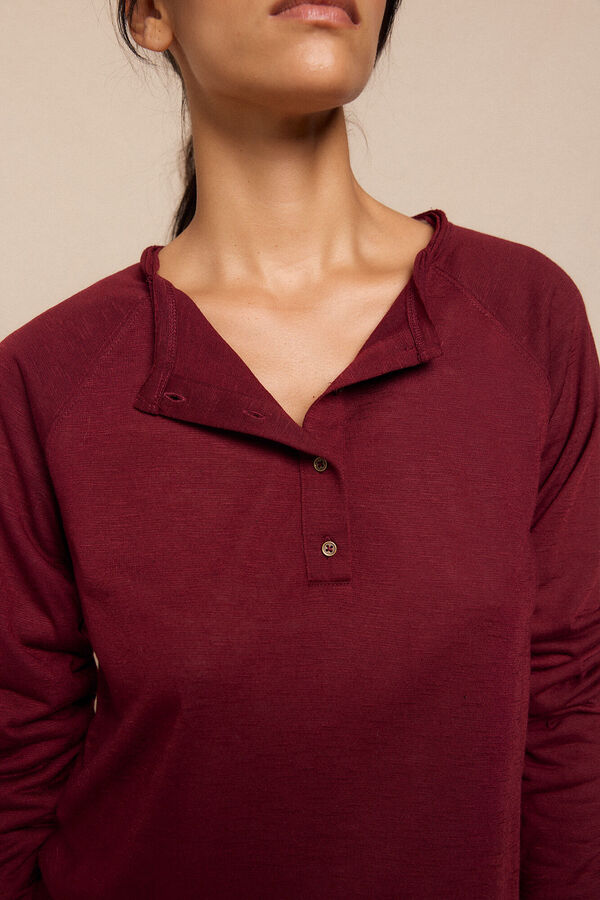 Slowlove Top punto panadero Vino