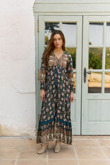 Jaase Vestido largo Sabrina estampado monarch Estampado azul