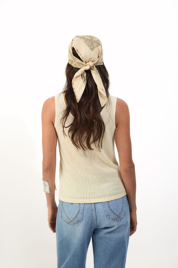 Slowlove Top tirantes botones Amarillo