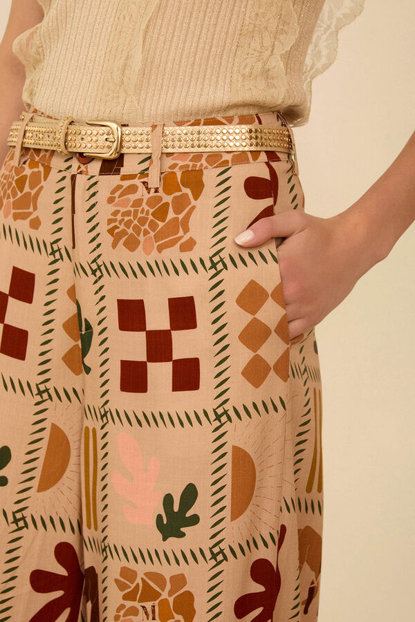 Meisie Pantal&oacute;n largo fluido Beige