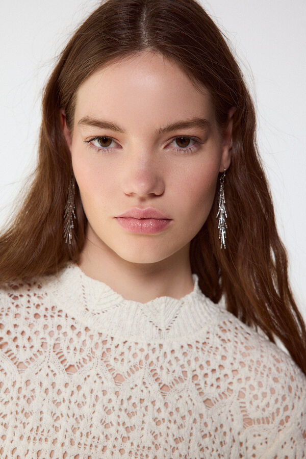 Slowlove Jersey punto calado perkins Marfil