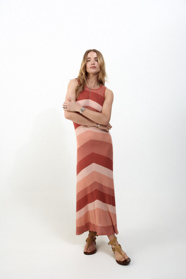 Slowlove Vestido punto zig zag Multicolor