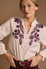 Pol&iacute;n Et Moi Blusa bordados Teresa Estampado blanco
