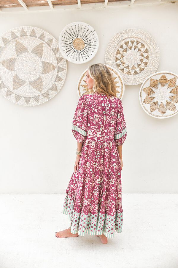 Jaase Vestido midi Mila Fucsia