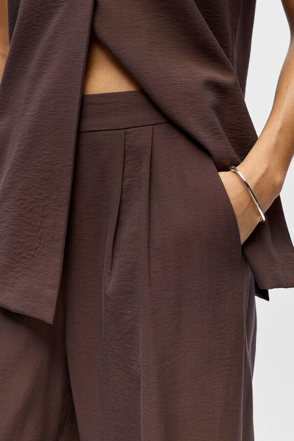 Object Pantal&oacute;n ancho fluido Marr&oacute;n oscuro