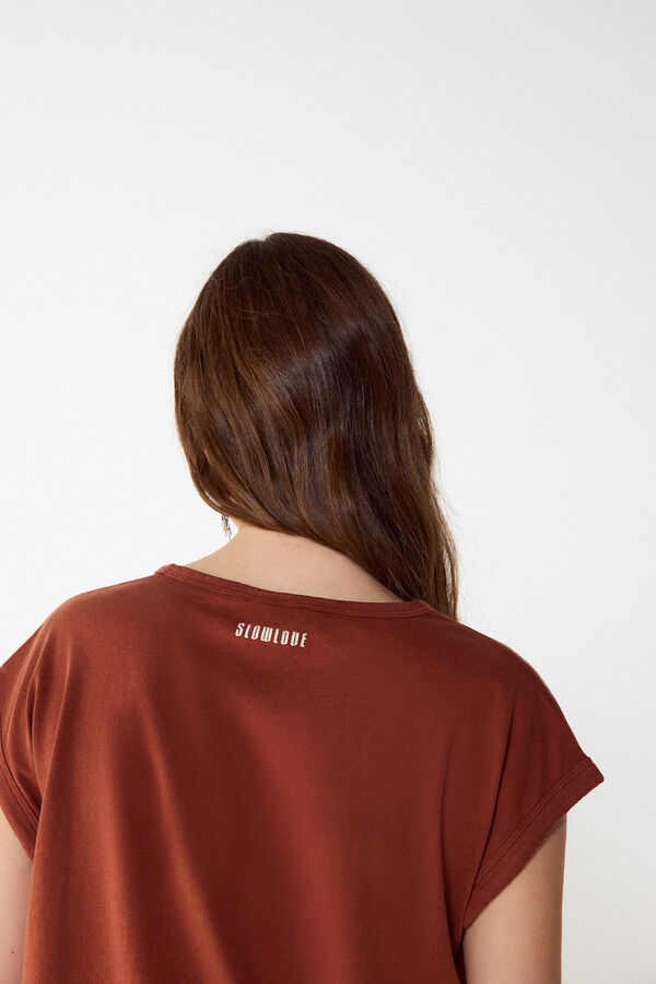 Slowlove Camiseta estampado bandana Estampado granate