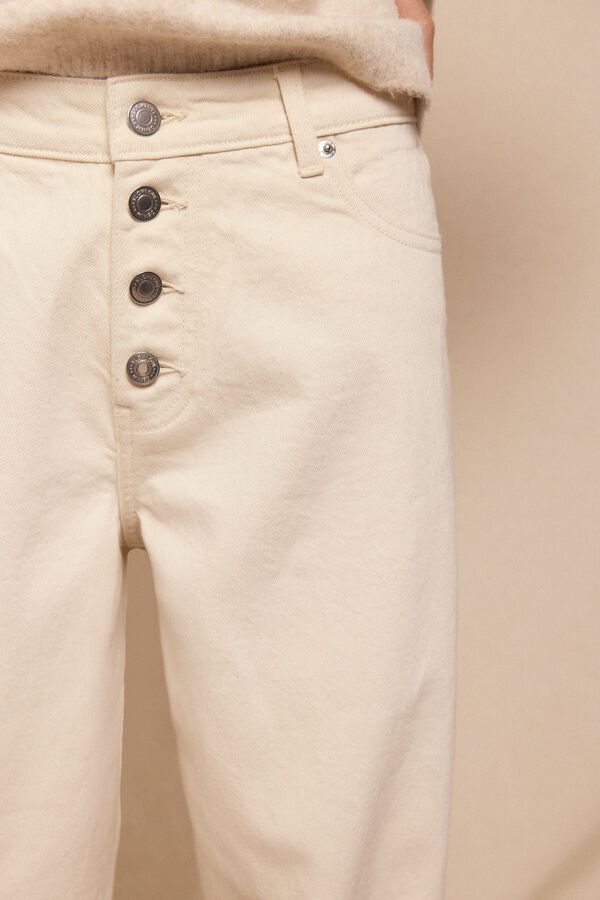 Slowlove Jeans wide buttons Marfil