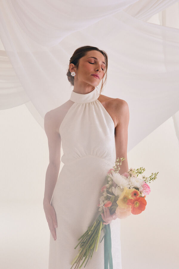Pol&iacute;n Et Moi Vestido novia Liso Blanco