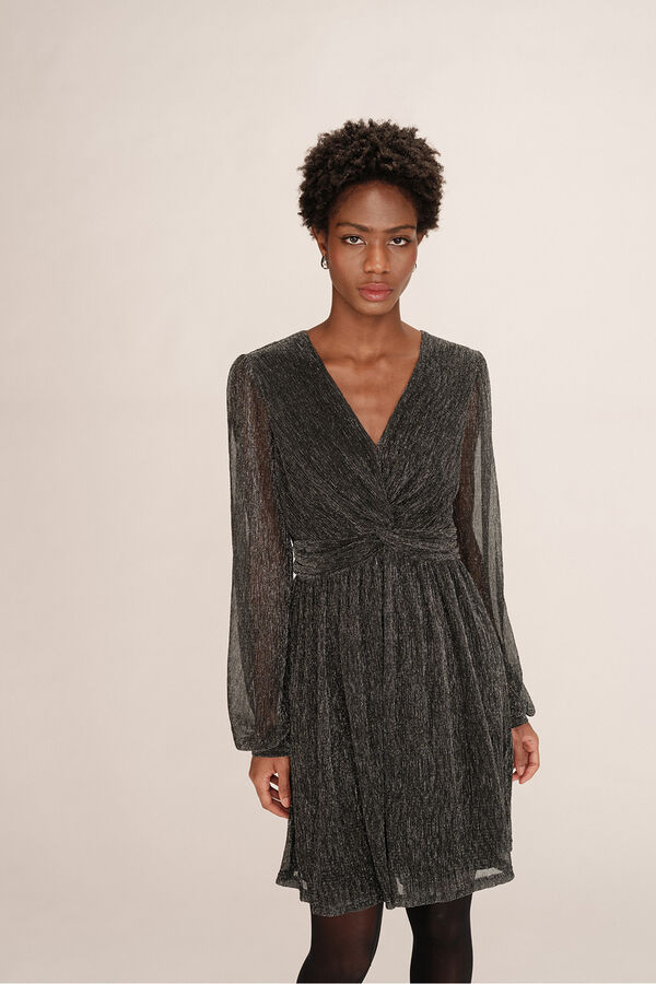 Grace & Mila Vestido corto gasa l&uacute;rex Gris