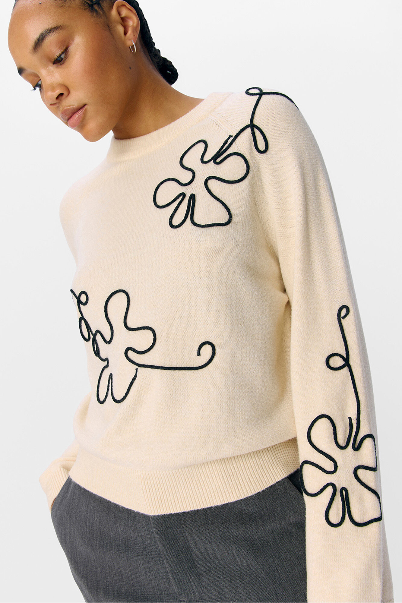 Object Jersey punto bordado flor