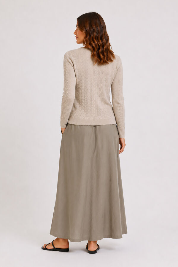 Vila Jersey de punto con detalle trenzado Beige